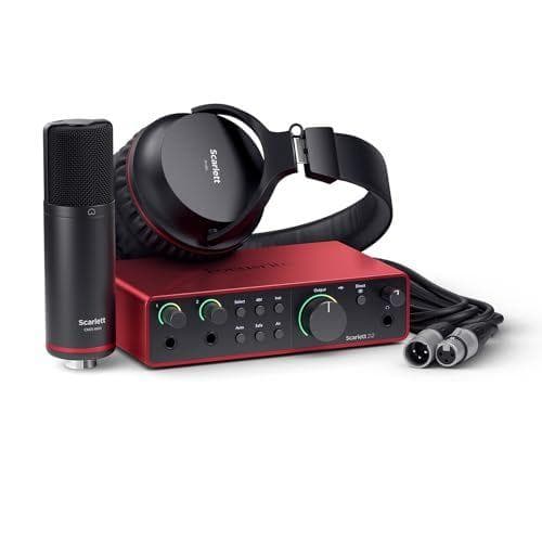Focusrite - Scarlett 2i2 Studio 4.ª gen - Paquete de interfaz de audio USB 