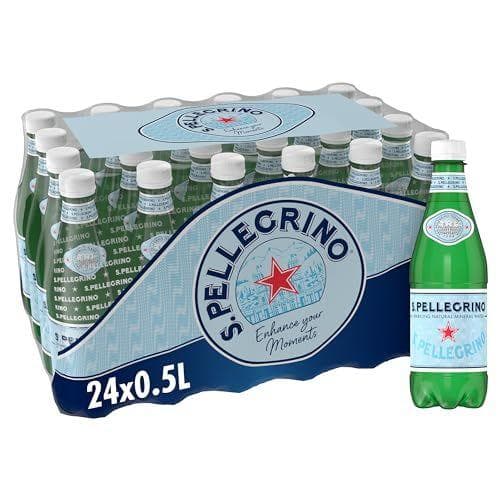 S. Pellegrino - Agua mineral Natural con Gas 4 Packs de 6 x 50cl, 24 botellas