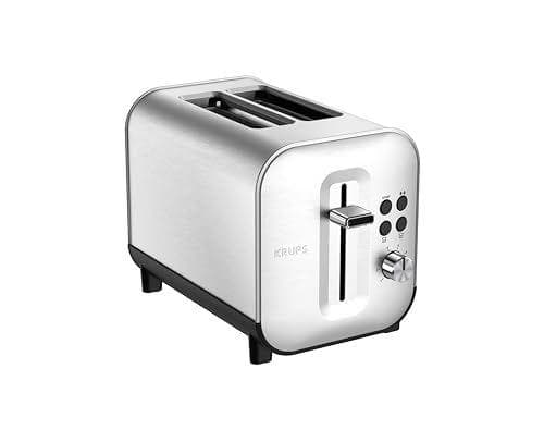 Krups - Tostador de 2 ranuras de acero inoxidable y 8 niveles de potencia