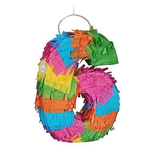 Relaxdays - Mini piñata del número 6 