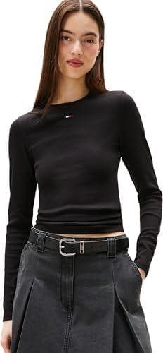 Tommy Jeans - Camiseta slim fit de manga larga para mujer