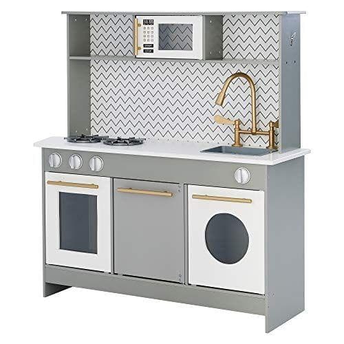 Teamson Kids Gris - Cocina de juguete de madera