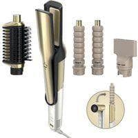Moldeador Multifunción Shark Glam Straight & Waves 1500W Cerámica Airflow 3 Temperaturas 4 Accesorios Oro Blanco
