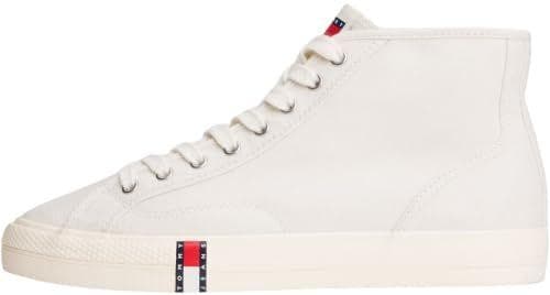 Tommy Jeans Canvas Sneaker Mujer Archive Mid Top, Marfil (Ivory), 38