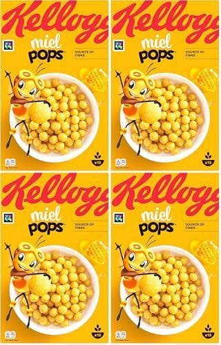 Kellogg's - Pack de 4 cajas cereales de arroz inflado con sabor a miel