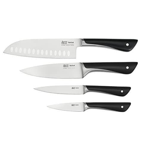 Tefal Jamie Oliver - Juego de 4 cuchillos de acero inoxidable