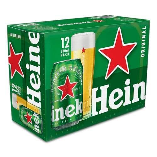 Heineken - Pack de 12 latas de cerveza Lager 