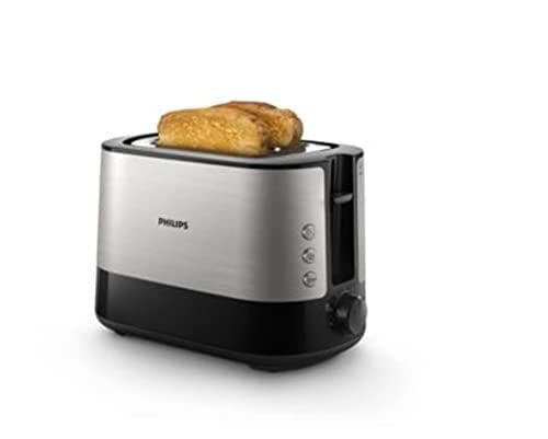 Philips Viva Collection Tostadora, 2 Ranuras Extraanchas, 7 Intensidades, Bandeja Recogemigas Desmontable