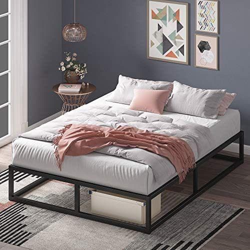 Estructura de cama metálica 25 cm - Somier de láminas de madera 90 x 190 cm