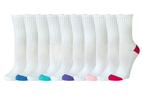Amazon Essentials - 10 pares de calcetines de algodón ligeramente acolchados 