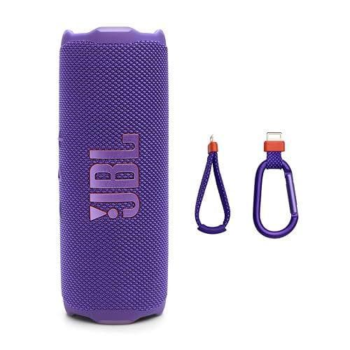 JBL Flip 7 Altavoz portátil Impermeable y anticaída, Sonido Pro Bold con IA Sound Boost, 16 Horas de autonomía y Sistema PushLock con Accesorios Intercambiables (púrpura)