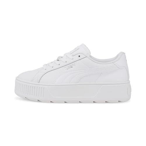 PUMA Women Karmen L Sneakers, Puma White-Puma White-Puma Silver, 38 EU