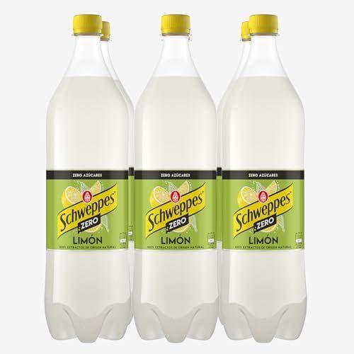 Schweppes Limón Zero - Pack de 6 botellas de refresco | Sin azúcar ni calorías | Botella PET