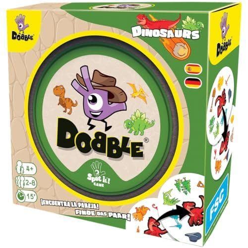 Asmodee Dobble Dinosaurs - Juego de cartas de observación y velocidad para toda la familia