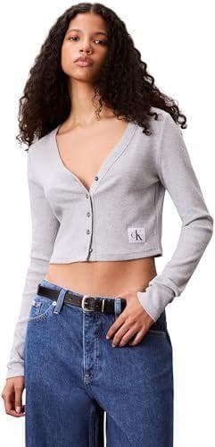 Calvin Klein - Cárdigan de punto con botones para mujer