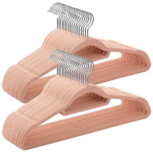 SONGMICS - Juego de 50 perchas de terciopelo 