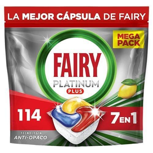 Fairy Platinum Plus - 6x19 cápsulas lavavajillas para máquina | Limón