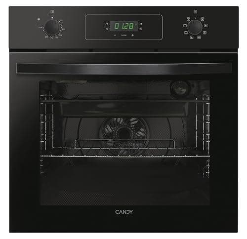 Candy Idea FIDCP N615 L, Horno Multifunción, 65L, 1 Bandeja y 1 Rejilla, Ventilador Radial, Limpieza Aquactiva, Convección + Ventilador, 8 Funciones, Mandos Push&Pull, Puerta Doble Cristal, Negro