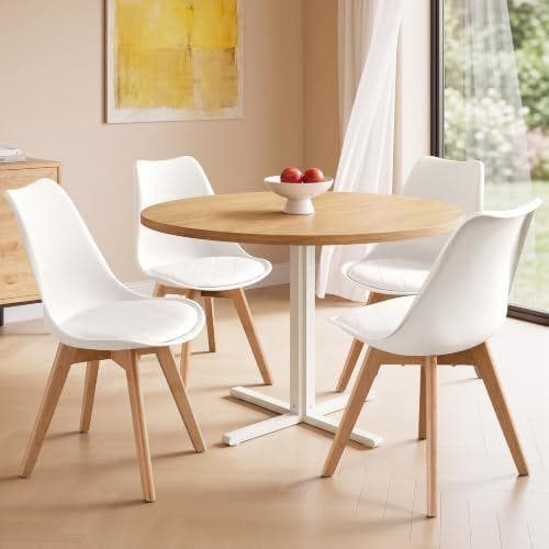 VASAGLE - Set de 4 sillas de comedor con asiento acolchado 