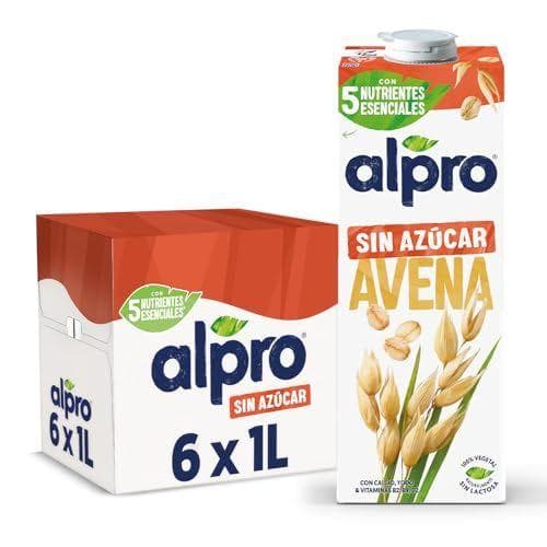 Alpro - Pack de 6 bricks de bebida de avena sin azúcar con calcio y vitaminas añadidas