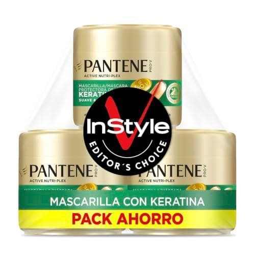 Pantene - Pack de 3 botes de mascarilla de keratina para pelo encrespado