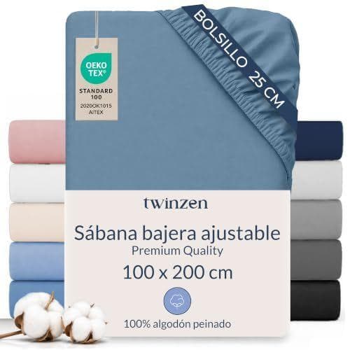 Twinzen - Sabana bajera para colchones de hasta 22 cm | 100% aldogón
