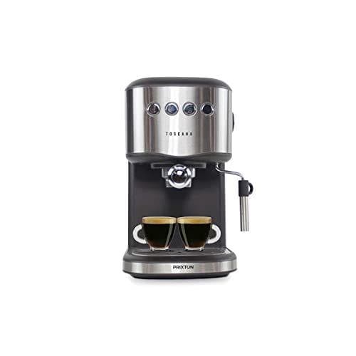 PRIXTON - Cafetera automática Toscana para café expresso y adaptador para cápsulas