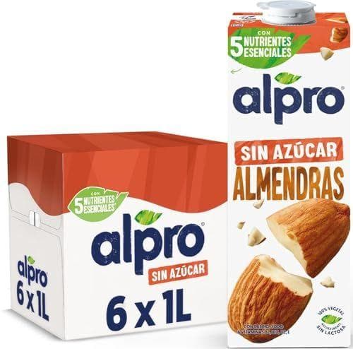 Alpro - Pack de 6 bebidas de almendras sin azúcar con calcio y vitaminas añadidas