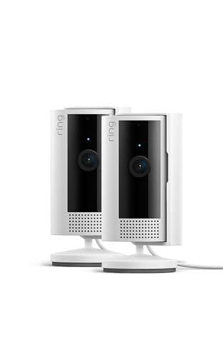 Ring Cámara interior (Indoor Camera 2ª gen) | Cámara de vigilancia wifi con enchufe para mascotas, vídeo HD, comunicación bidireccional, cubierta de privacidad | 30 días gratis de Ring Home, 2 Cámaras