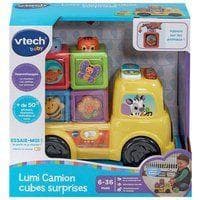 Juguete interactivo VTech Baby Lumi Truck con cubos de animales apilables, luces y sonidos, 6-36 meses