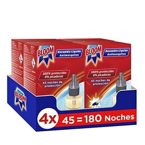 Bloom Max - Pack de 4 recambios de insecticida eléctrico antimosquitos