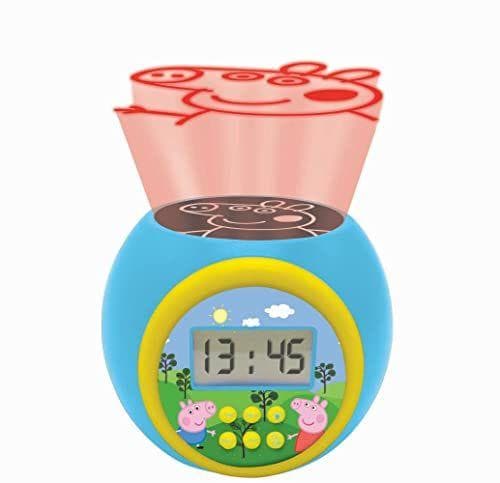 Lexibook- Reloj despertador con proyector Peppa Pig con función de repetición y alarma