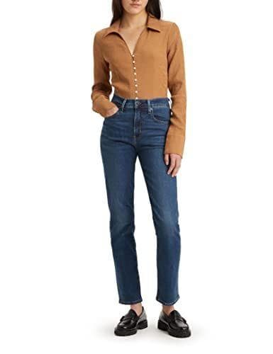 Levi's 724 High Rise Straight, Vaqueros Mujer, Blue Wave Dark, 28W / 28L