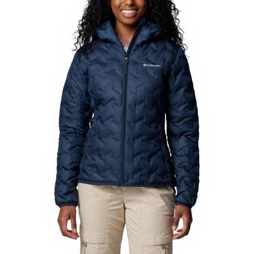 Columbia - Chaqueta de plumón con capucha para mujer | Resistente al agua