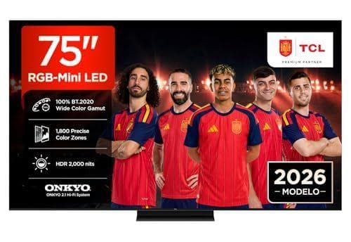 TCL 75RM7L 75 Pulgadas RGB-Mini LED 4K HDR10+ Smart TV, 2.000 Nits