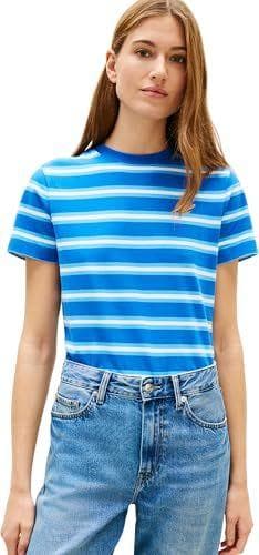 Tommy Hilfiger - Camiseta de manga corta para mujer | Regular con cuello redondo