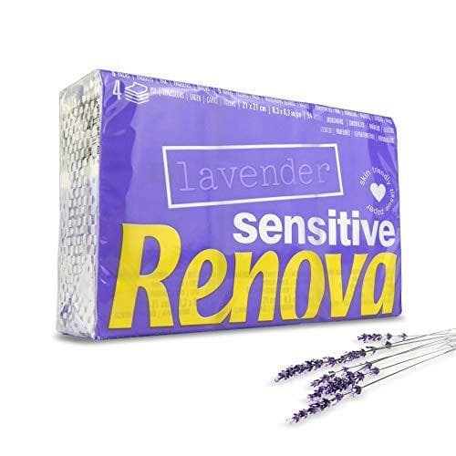 RENOVA - Pack de 6 paquete de pañuelos de bolsillo Sensitive