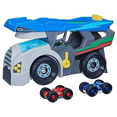 PJ Masks Power Heroes - Vehículo Transportador - Set de Juego con camión y Dos Coches Duo Racers