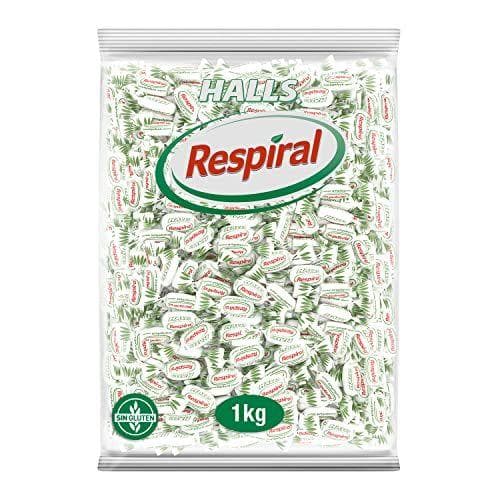 Halls Respiral - 1kg de caramelos sabor eucalipto | Sin gluten