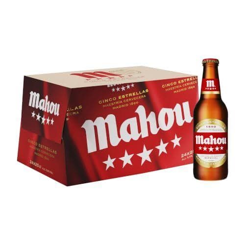 Mahou 5 Estrellas - Pack de 24 botellines de cerveza Mahou 5 estrellas