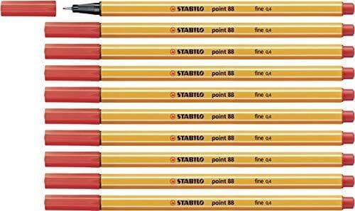 Stabilo - Rotulador de punta (fibra point 88 rojo 0,4 mm)