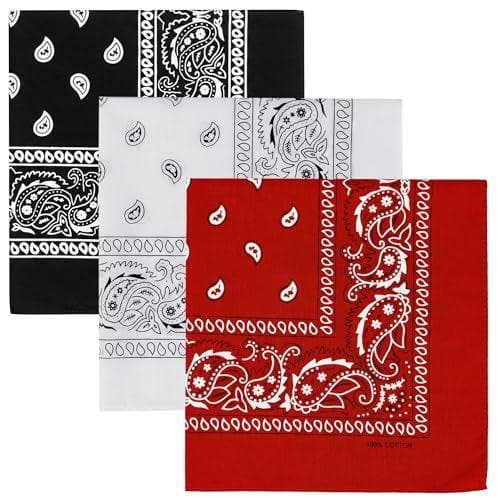 KU - Lote de 3 bandanas de algodón Paisley