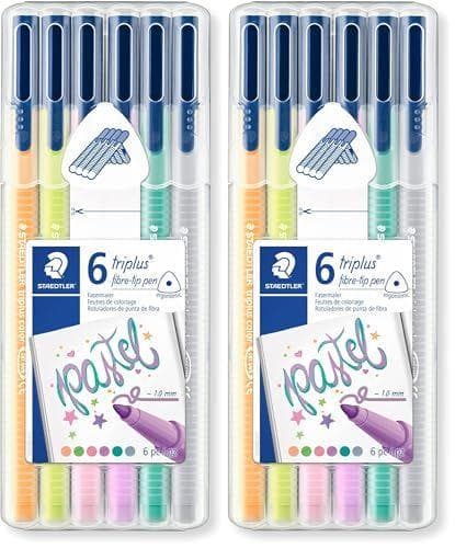 STAEDTLER - Pack de 2 paquetes de rotuladores de colores de punta fina multicolor