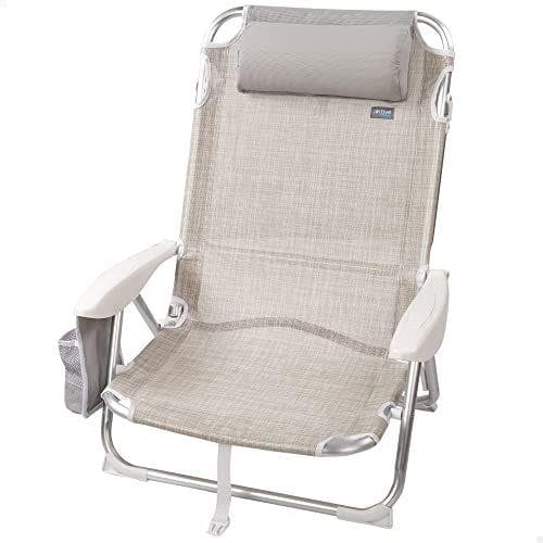 AKTIVE - Silla de playa con cojín reclinable y plegable