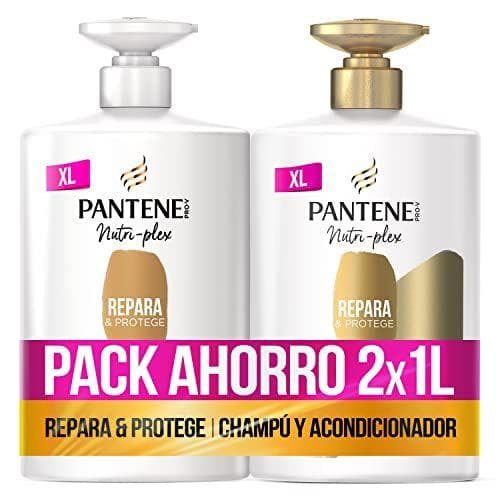 Pantene repara y protege Nutri Pro-V - Champú fórmula Pro-V + antioxidantes, 1000ML + acondicionador, fortalece desde el interior, 1000 ML