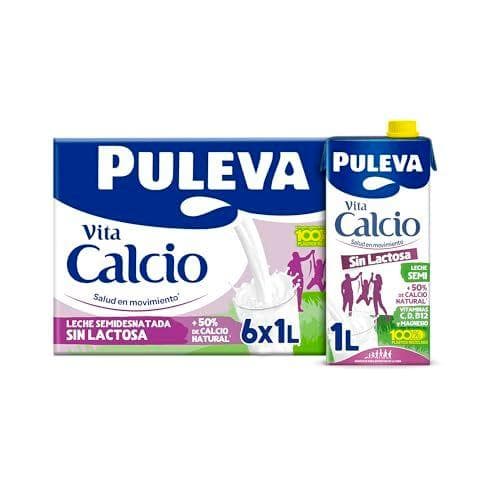 Puleva Vita Calcio - Pack de 6 bricks de leche semidesnatada enriquecida con calcio