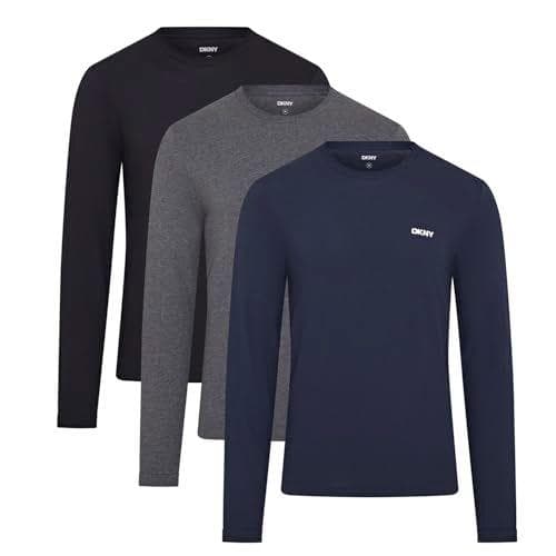 DKNY - Pack de 3 camisetas de manga larga para hombre