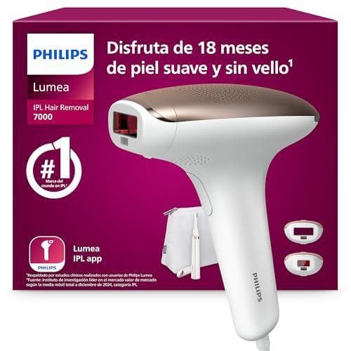 Philips Lumea serie 7000, dispositivo de depilación IPL, alternativa de depilación láser, con lápiz recortador compacto Satin, 2 accesorios para el cuerpo y la cara, modelo BRI921/00