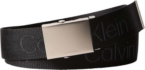 Calvin Klein - Cinturón de hebilla con placa para hombre