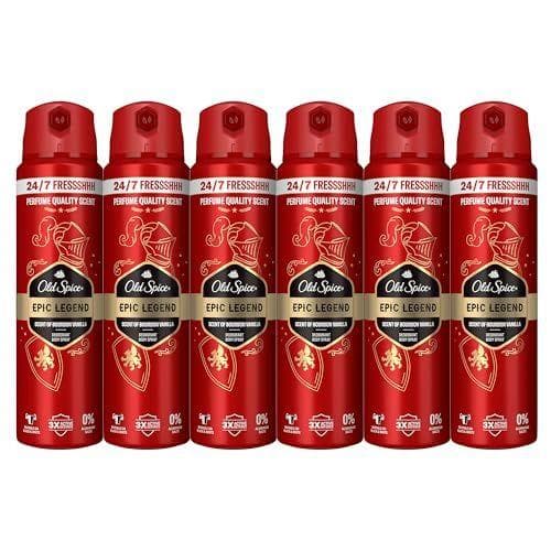 Old Spice - Epic Legend - Desodorante corporal en spray (6 x 150 ml)  